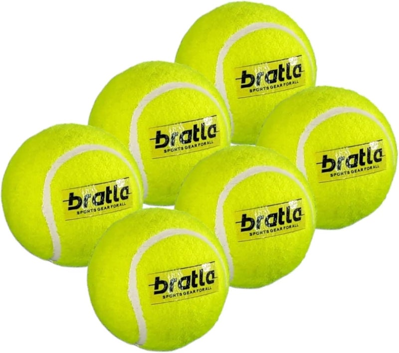 Bratla Heavy Tennis Cricket Ball 120-130g - Pack of 6 | Hard Tennis Balls for Softball Cricket Games - Image 1